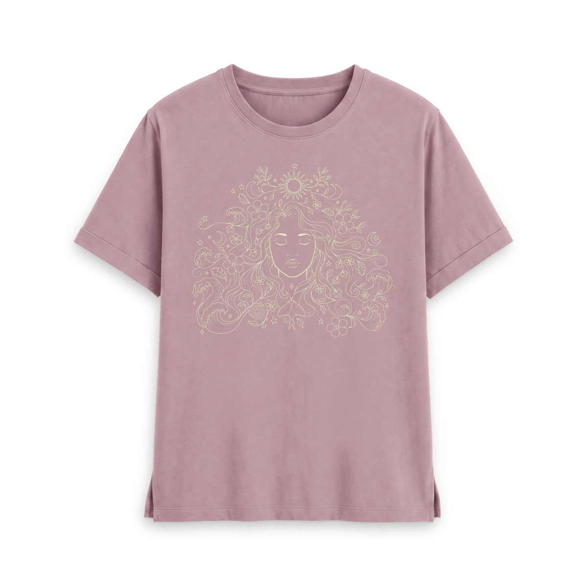 Mauve Printed T-shirt Front