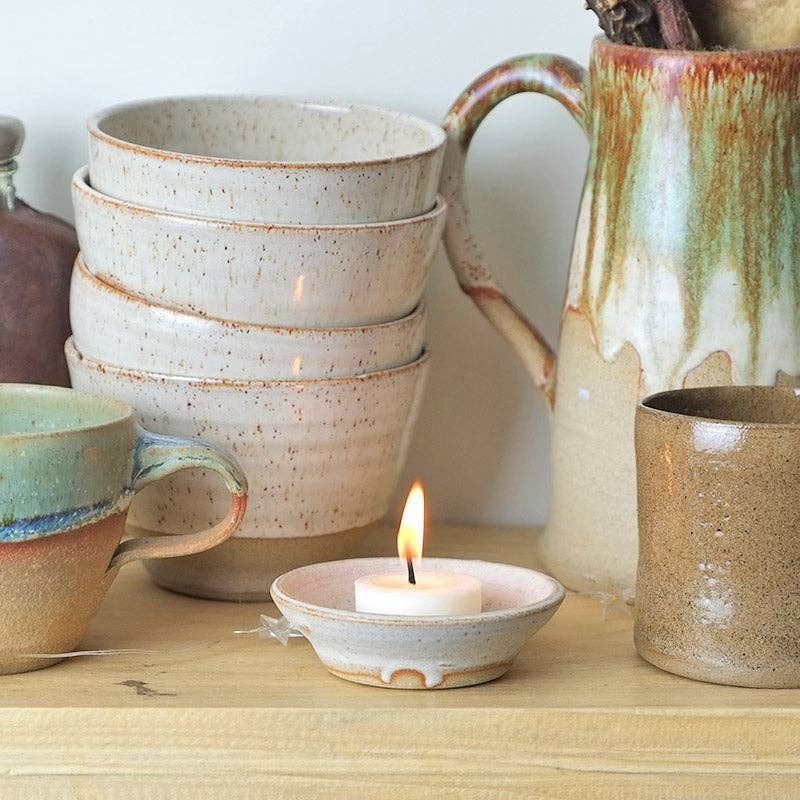 Ceramic Tealight Bowl - Natural