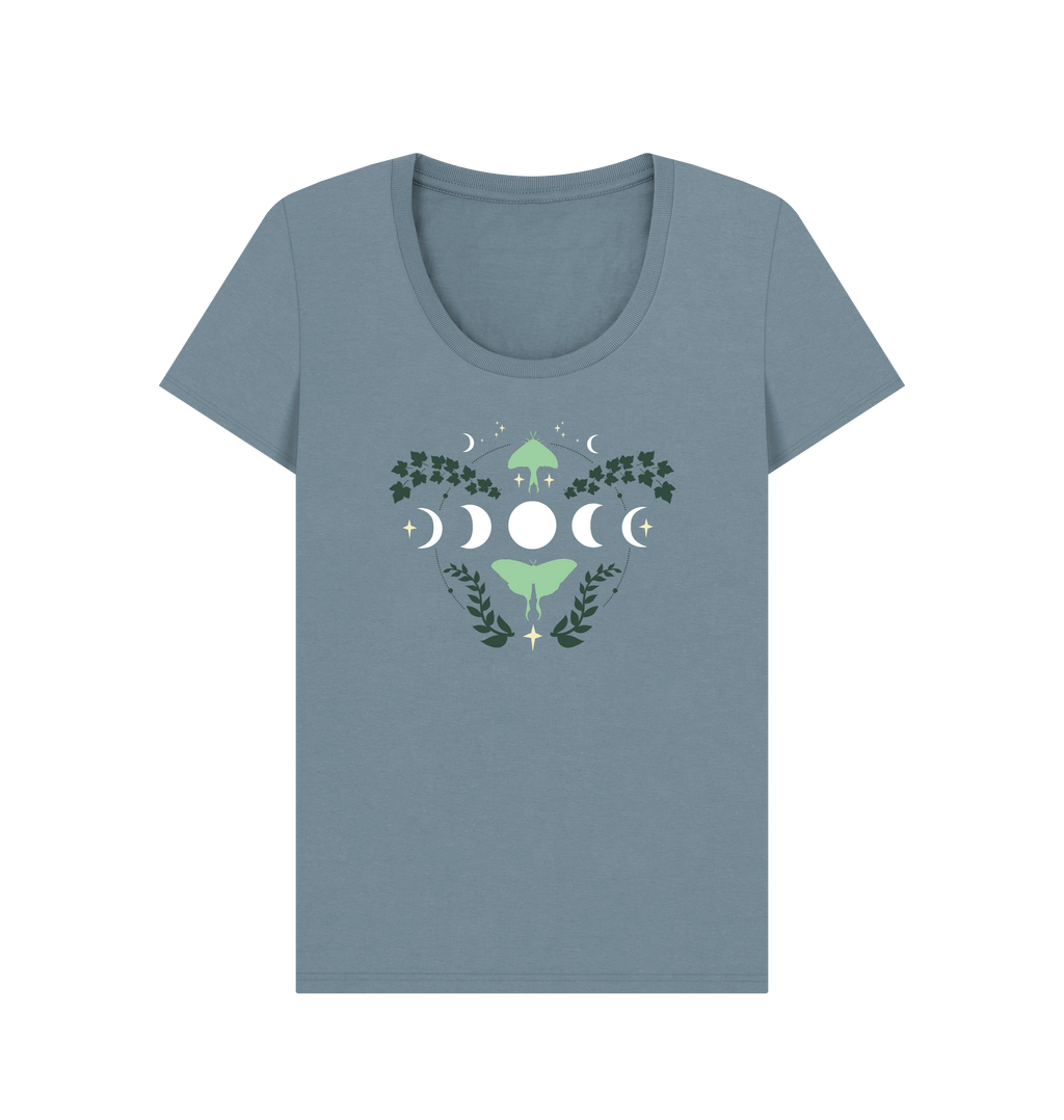 Stone Blue Printed T-shirt Front