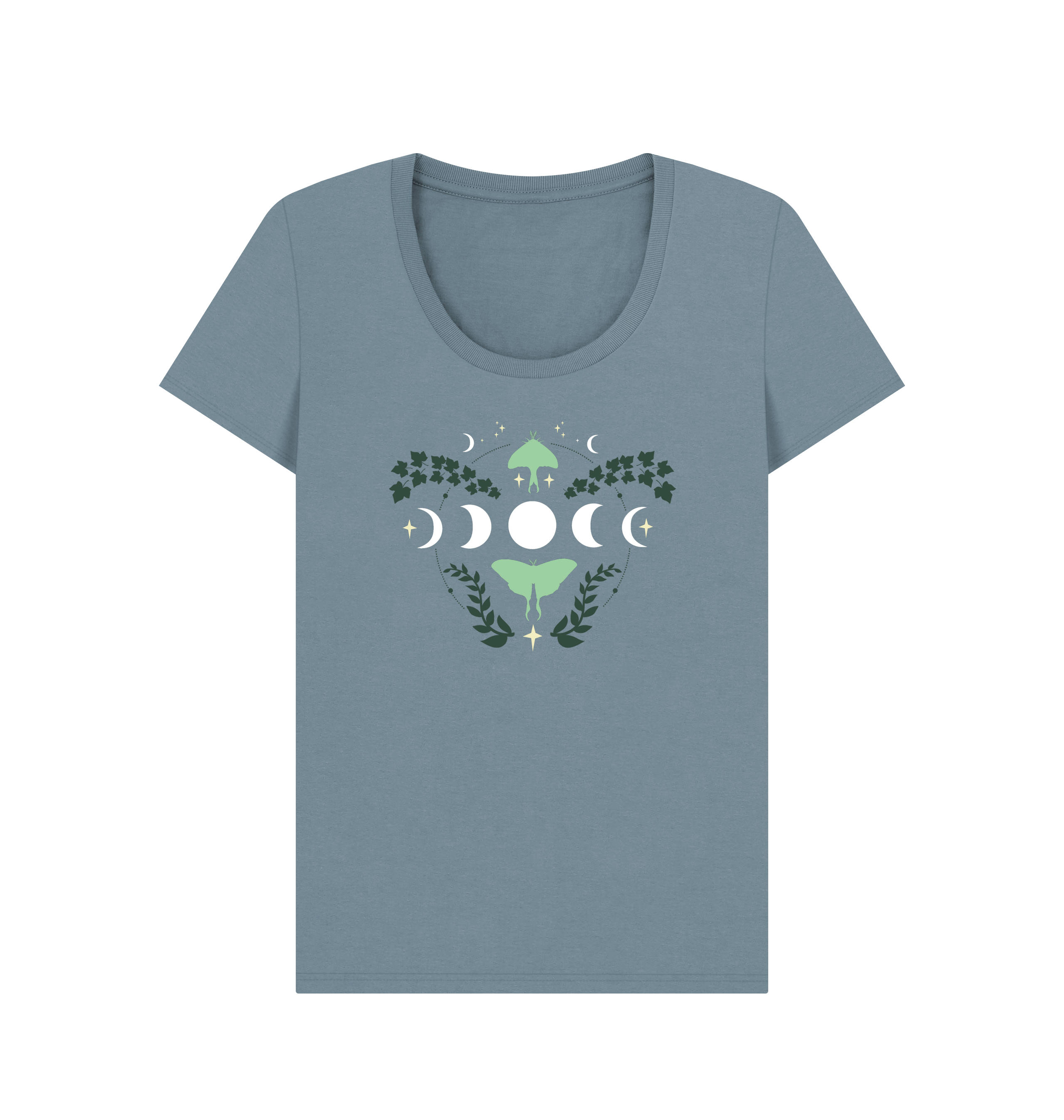 Stone Blue Printed T-shirt Front