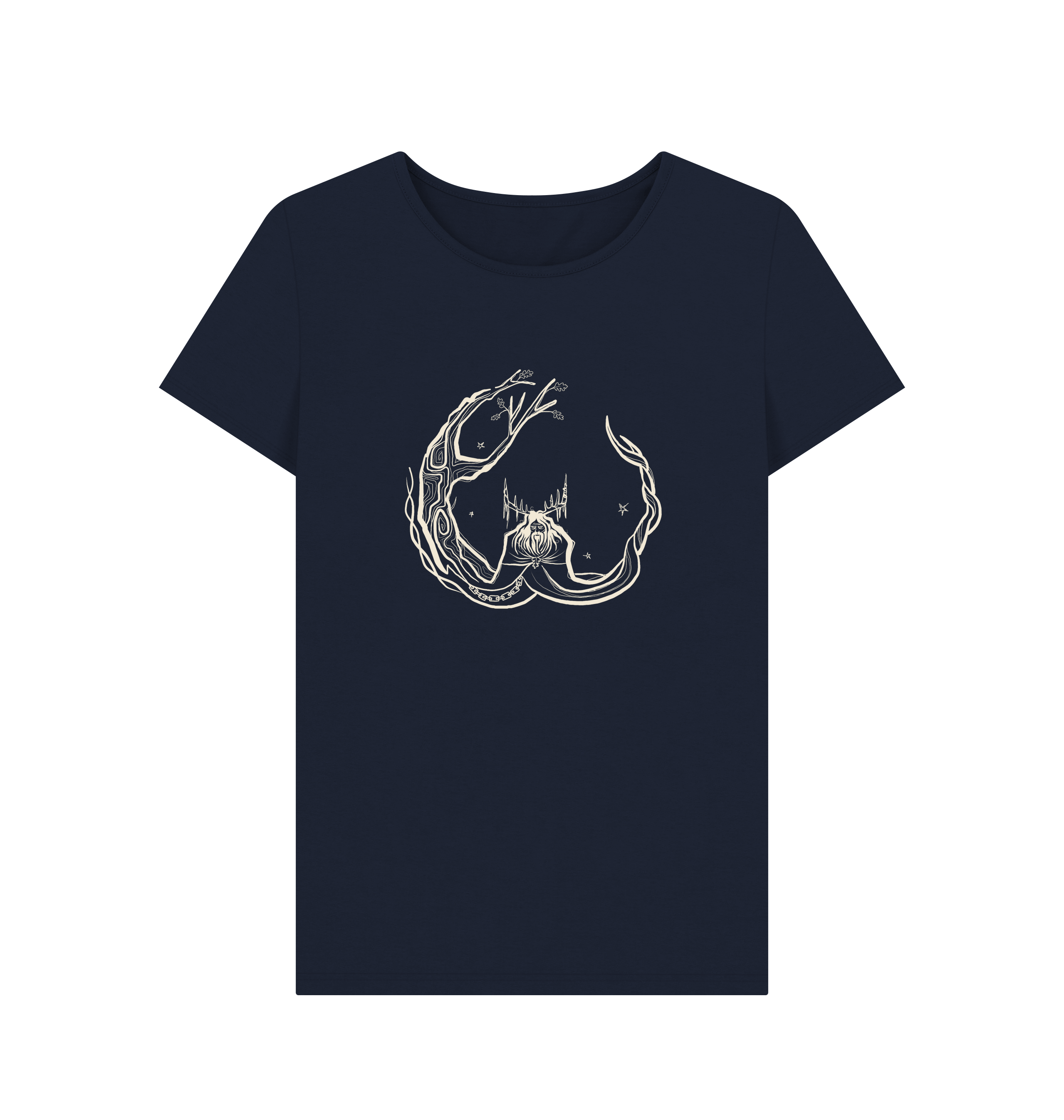 Navy Blue Printed T-shirt Front