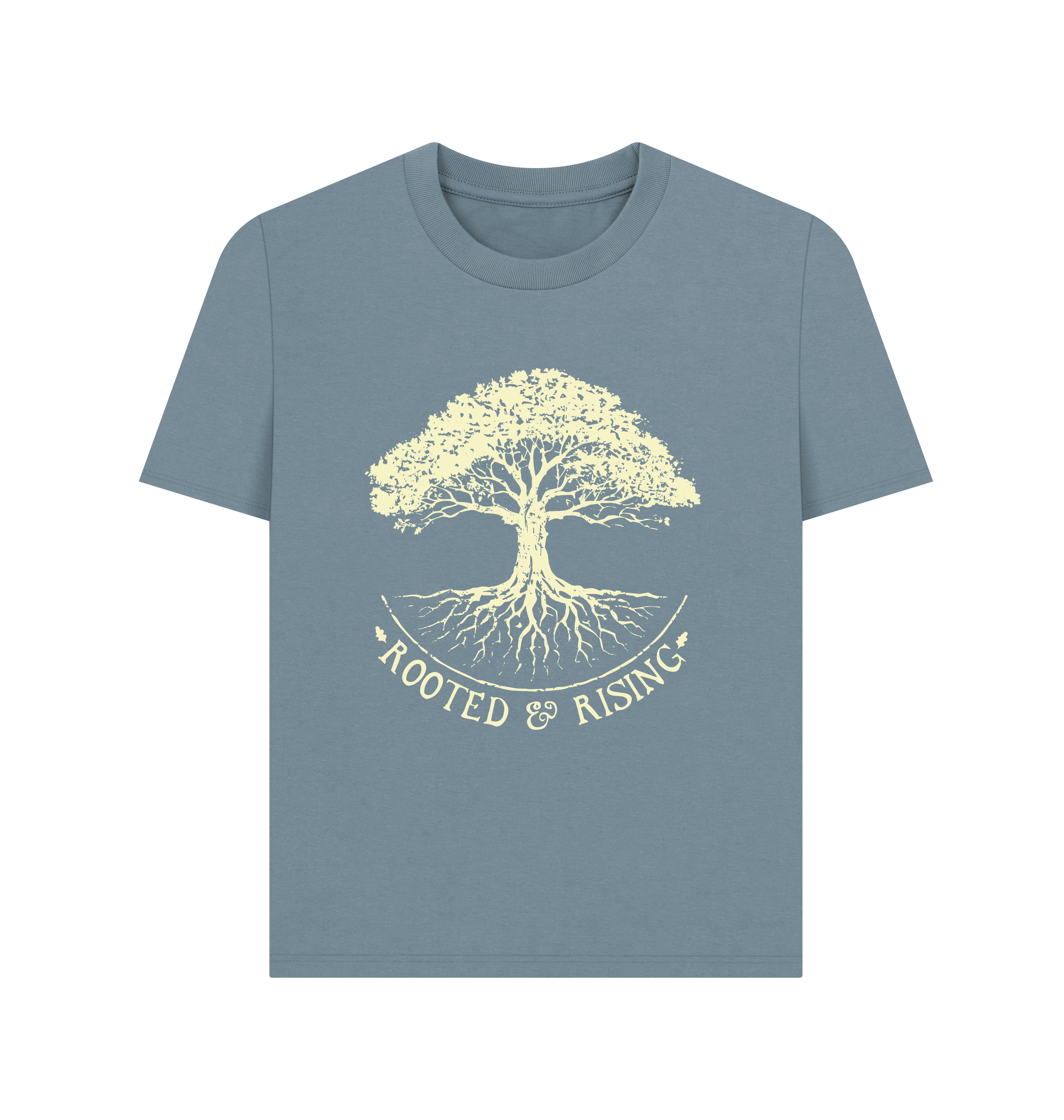 Stone Blue Printed T-shirt Front