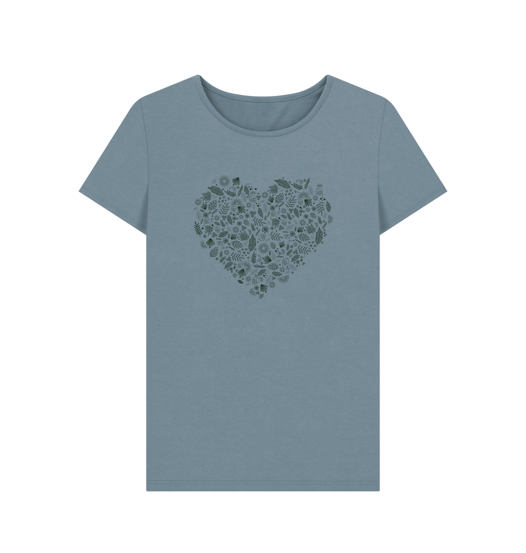 Stone Blue Printed T-shirt Front