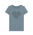 Stone Blue Printed T-shirt Front