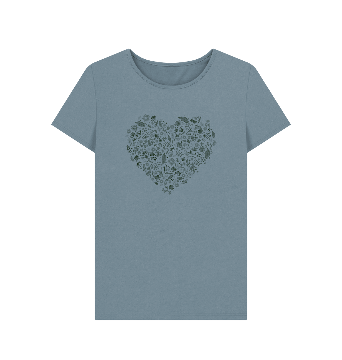 Stone Blue Printed T-shirt Front