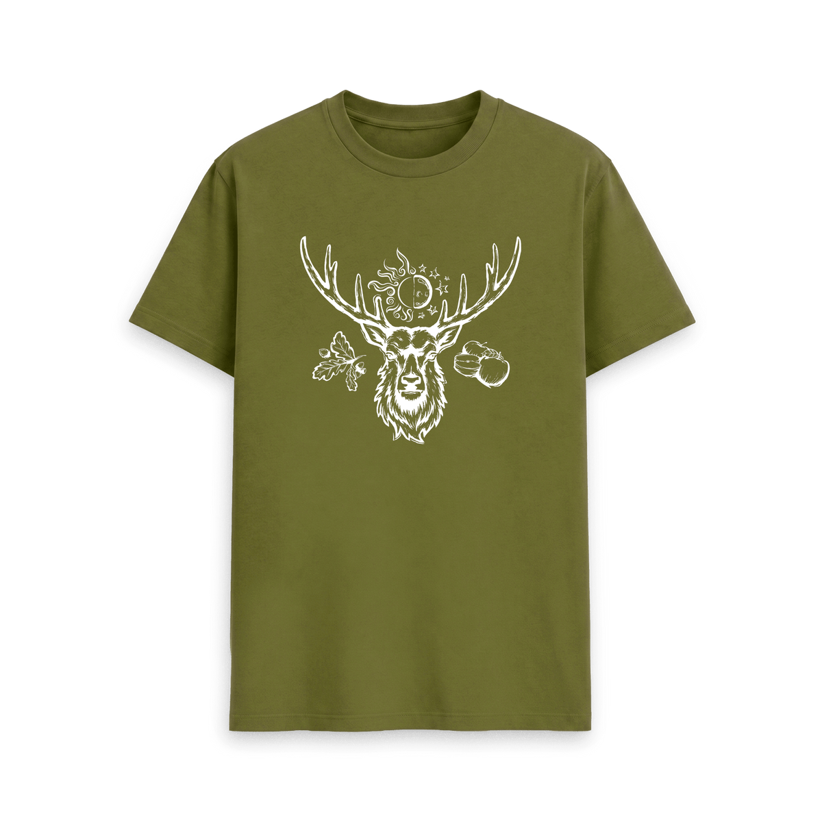 Moss Green Printed T-shirt Front
