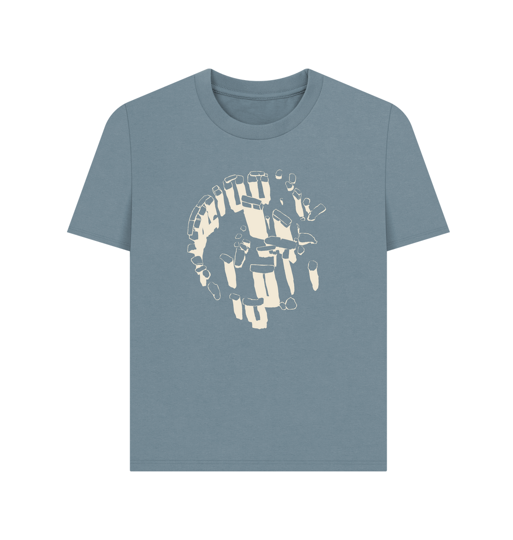 Stone Blue Printed T-shirt Front