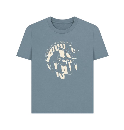 Stone Blue Printed T-shirt Front