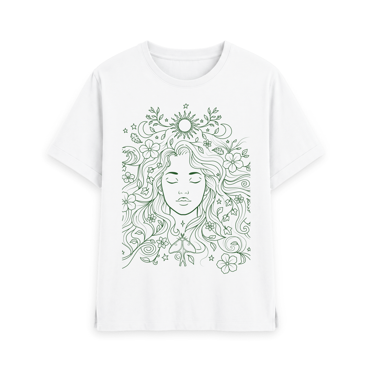 White Printed T-shirt Front
