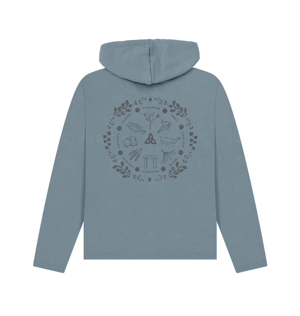 Stone Blue Printed Hoody Back