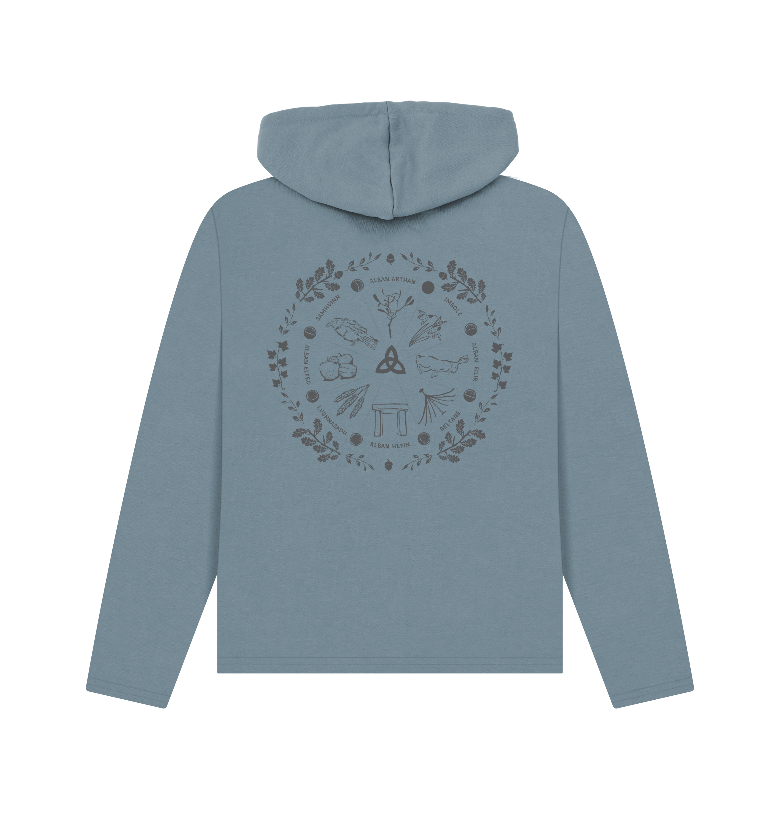 Stone Blue Printed Hoody Back