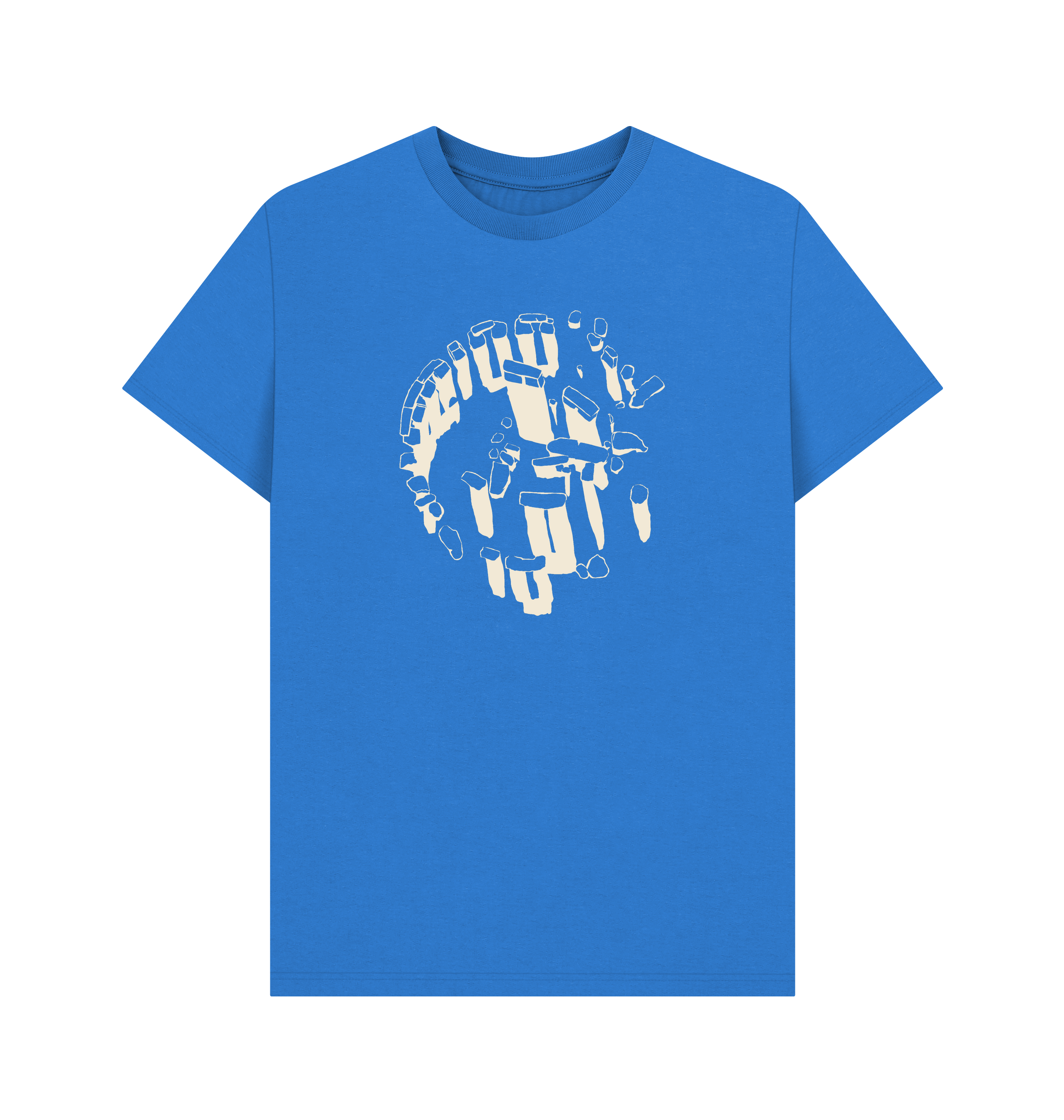 Bright Blue Printed T-shirt Front