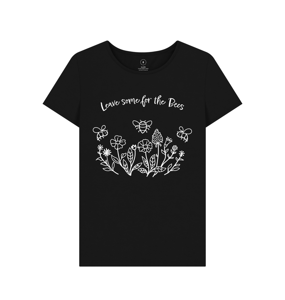 Black Recycled Printed T-Shirt Front