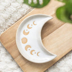 12cm Moon Phase Crescent Ceramic Trinket Tray