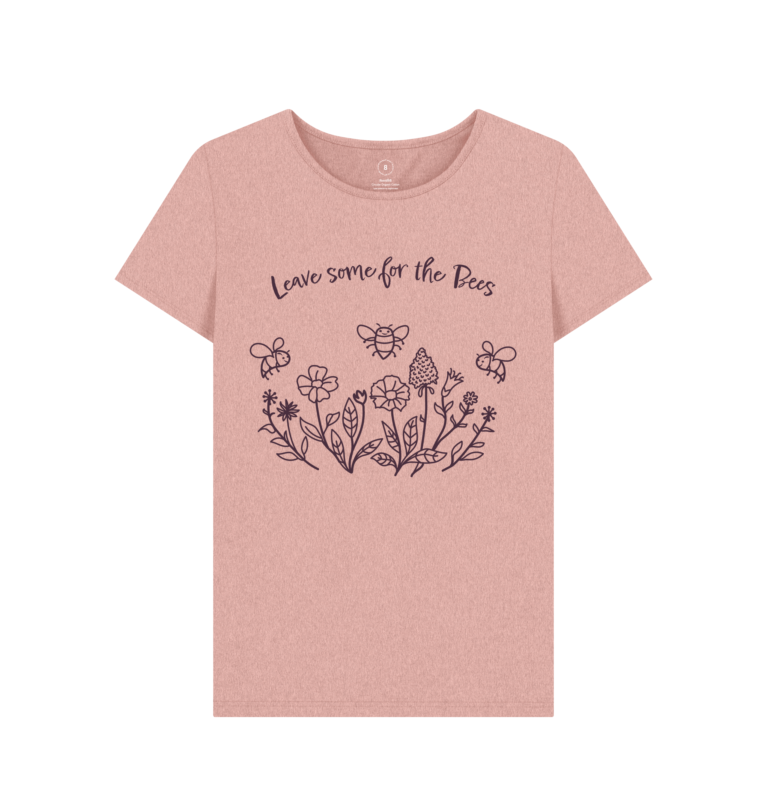 Sunset Pink Recycled Printed T-Shirt Front