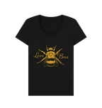 Women's ‘Love Bees’ Scoop Neck T-Shirt in gold print
