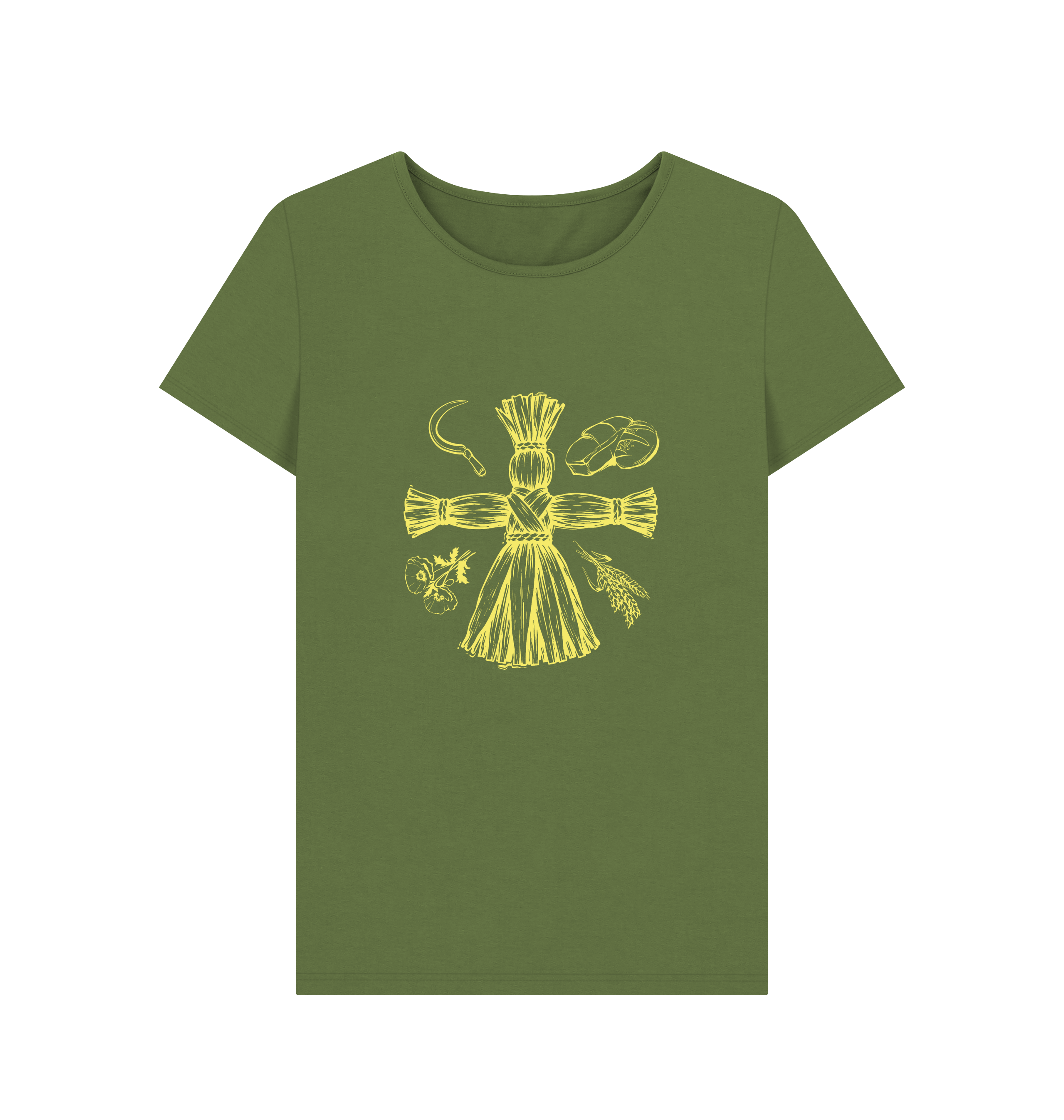 Khaki Printed T-shirt Front