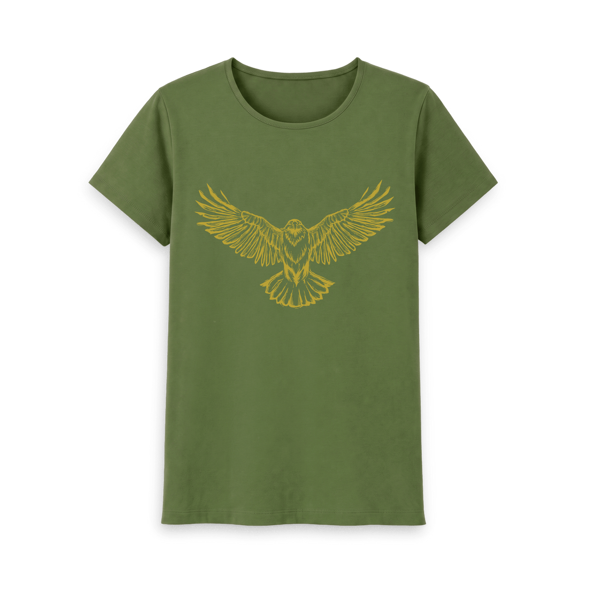 Khaki Printed T-shirt Front