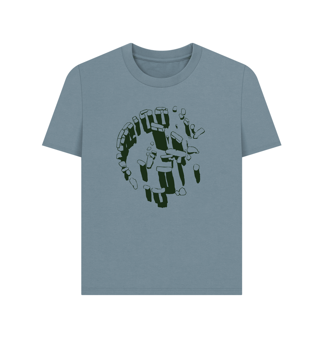 Stone Blue Printed T-shirt Front