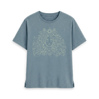 Stone Blue Printed T-shirt Front