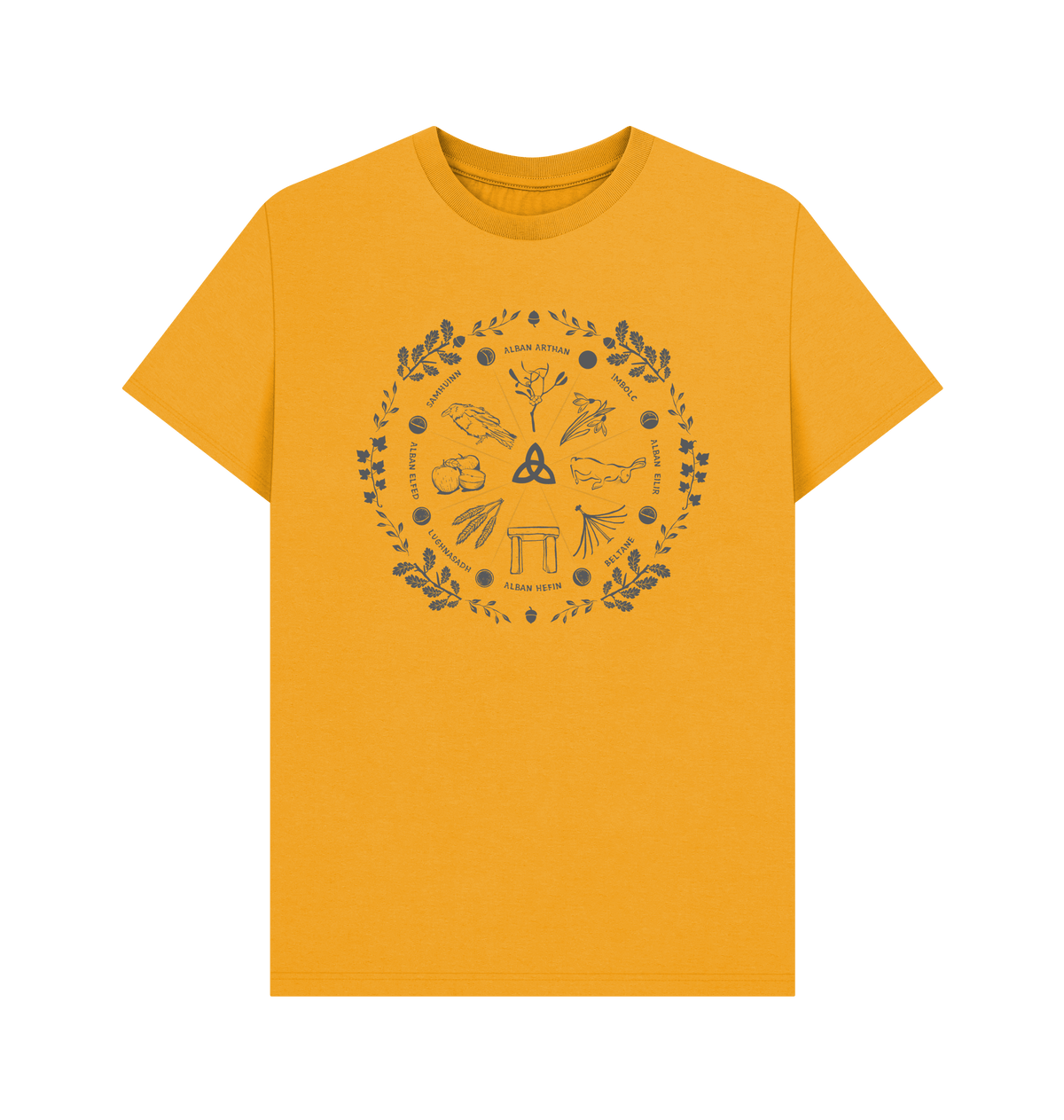Mustard Printed T-shirt Front