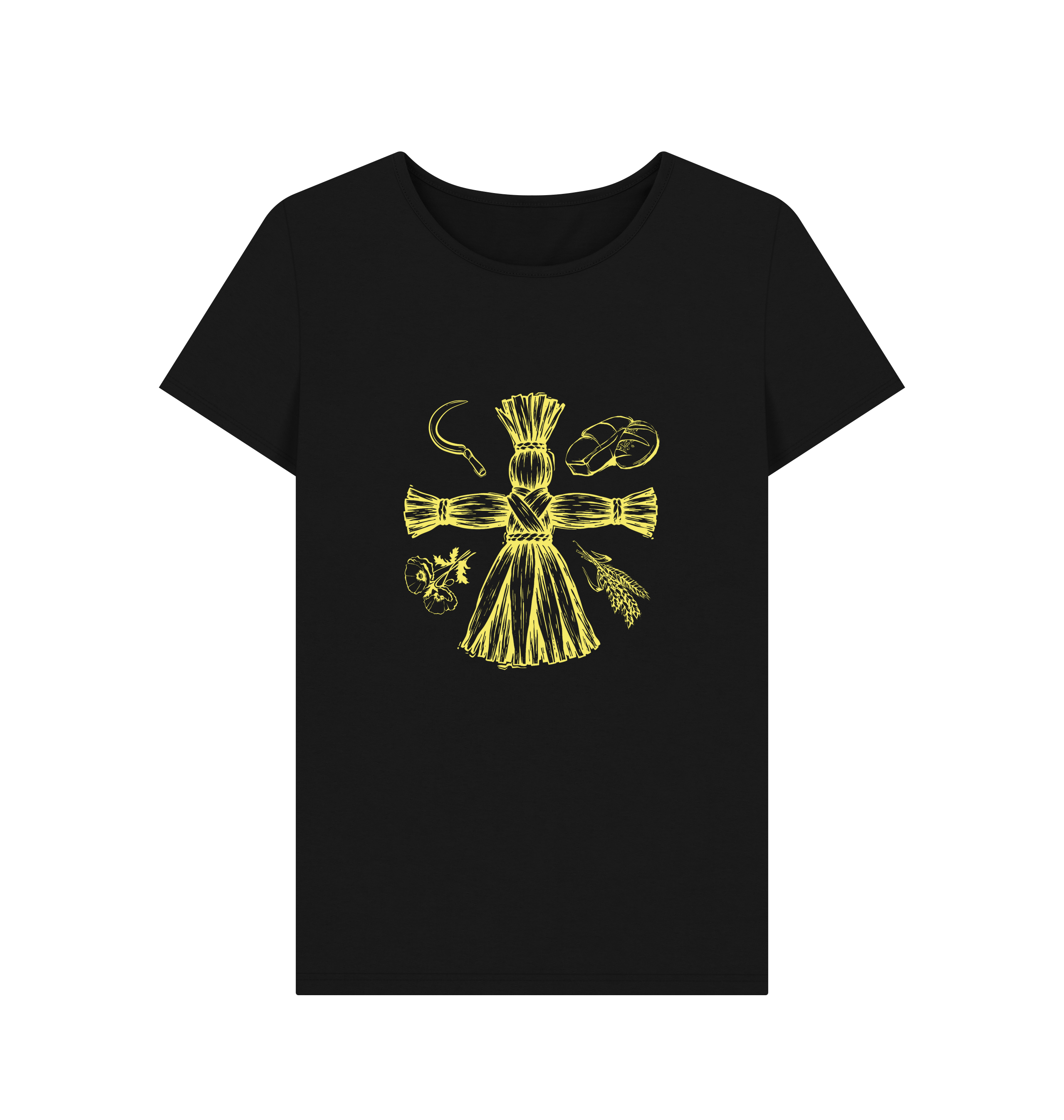 Black Printed T-shirt Front
