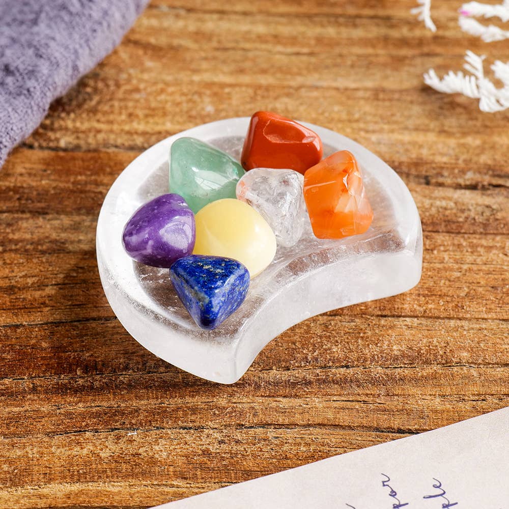 Clear Quartz Moon Plate