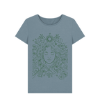 Stone Blue Printed T-shirt Front