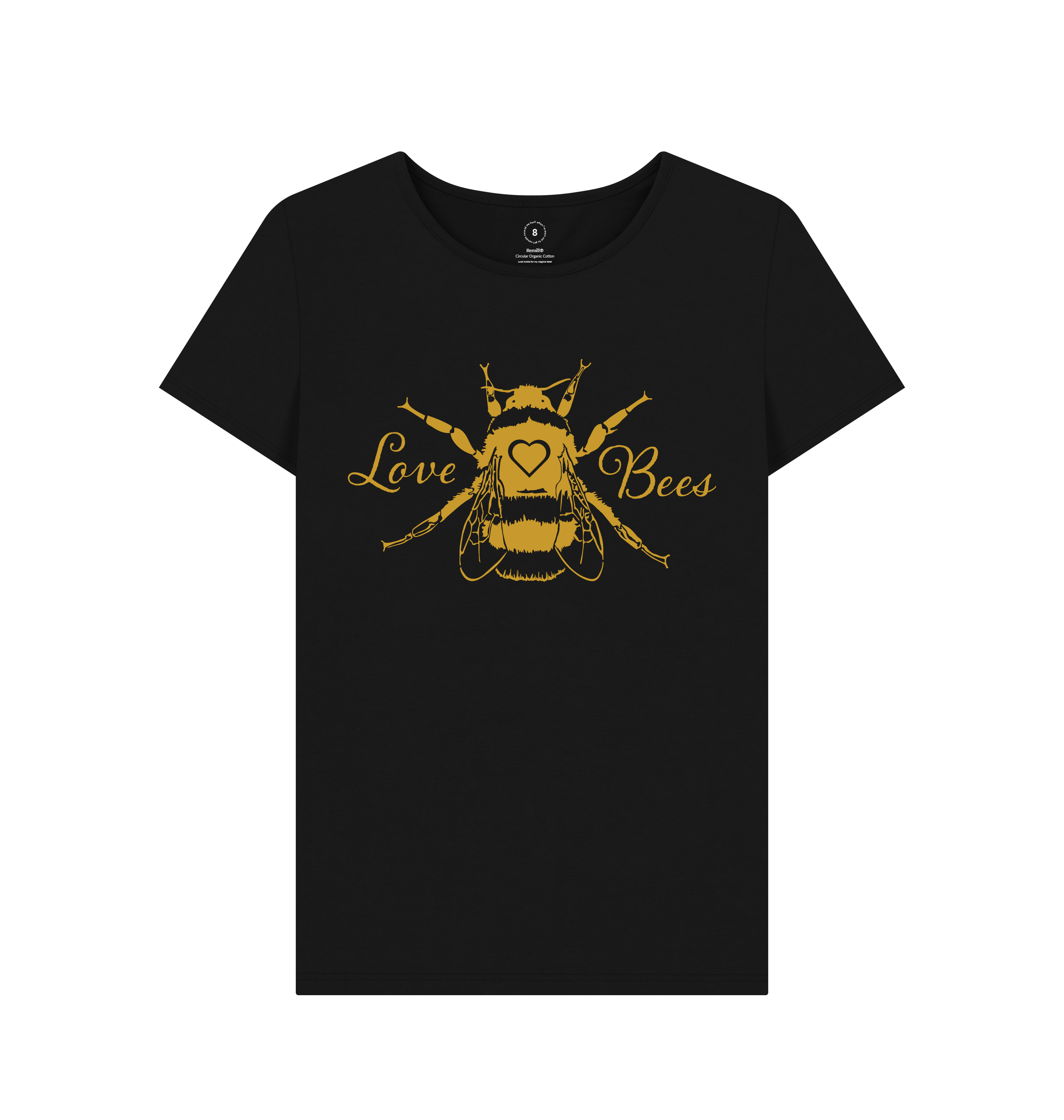 Black Recycled Printed T-Shirt Front