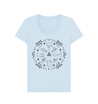 Sky Blue Printed T-shirt Front