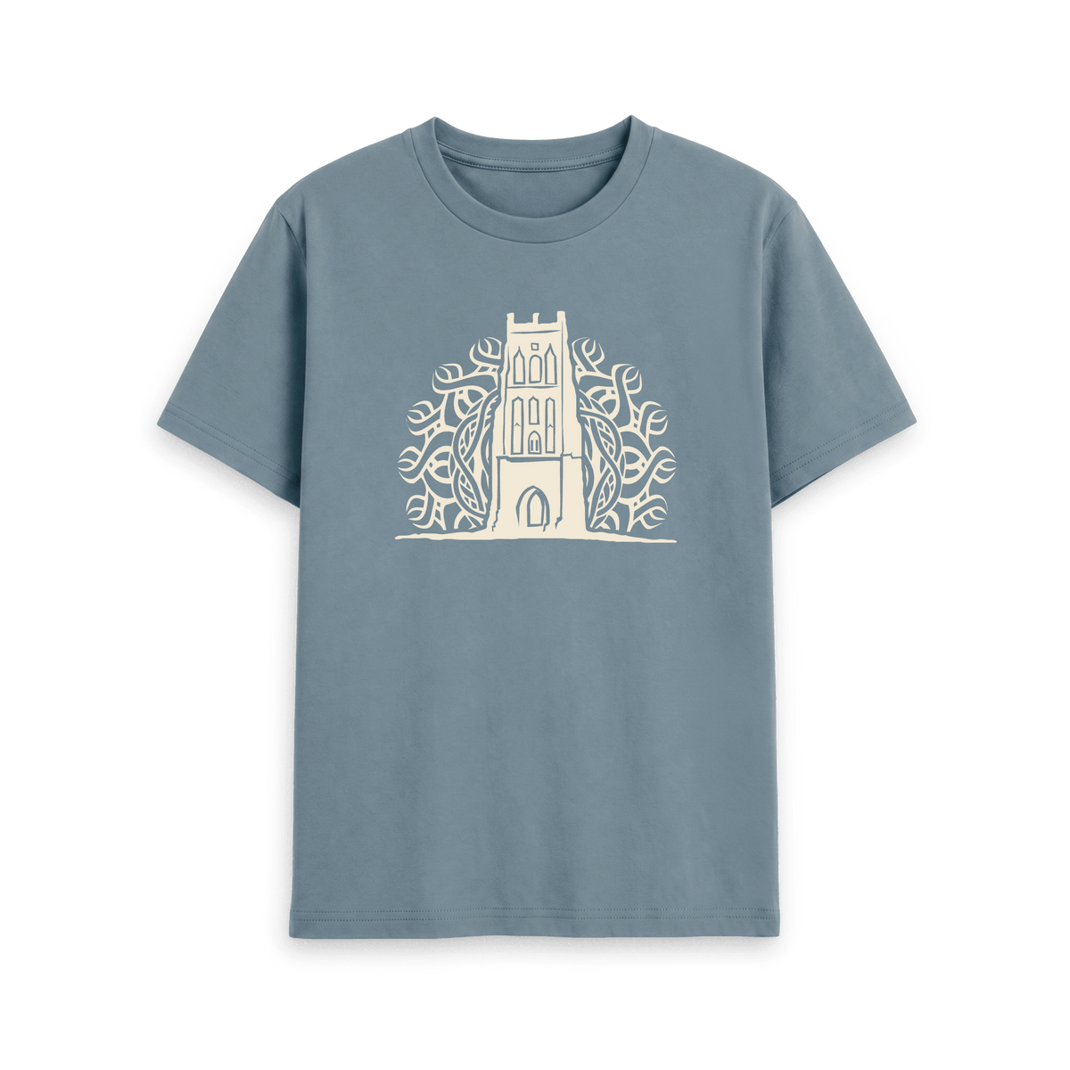 Stone Blue Printed T-shirt Front