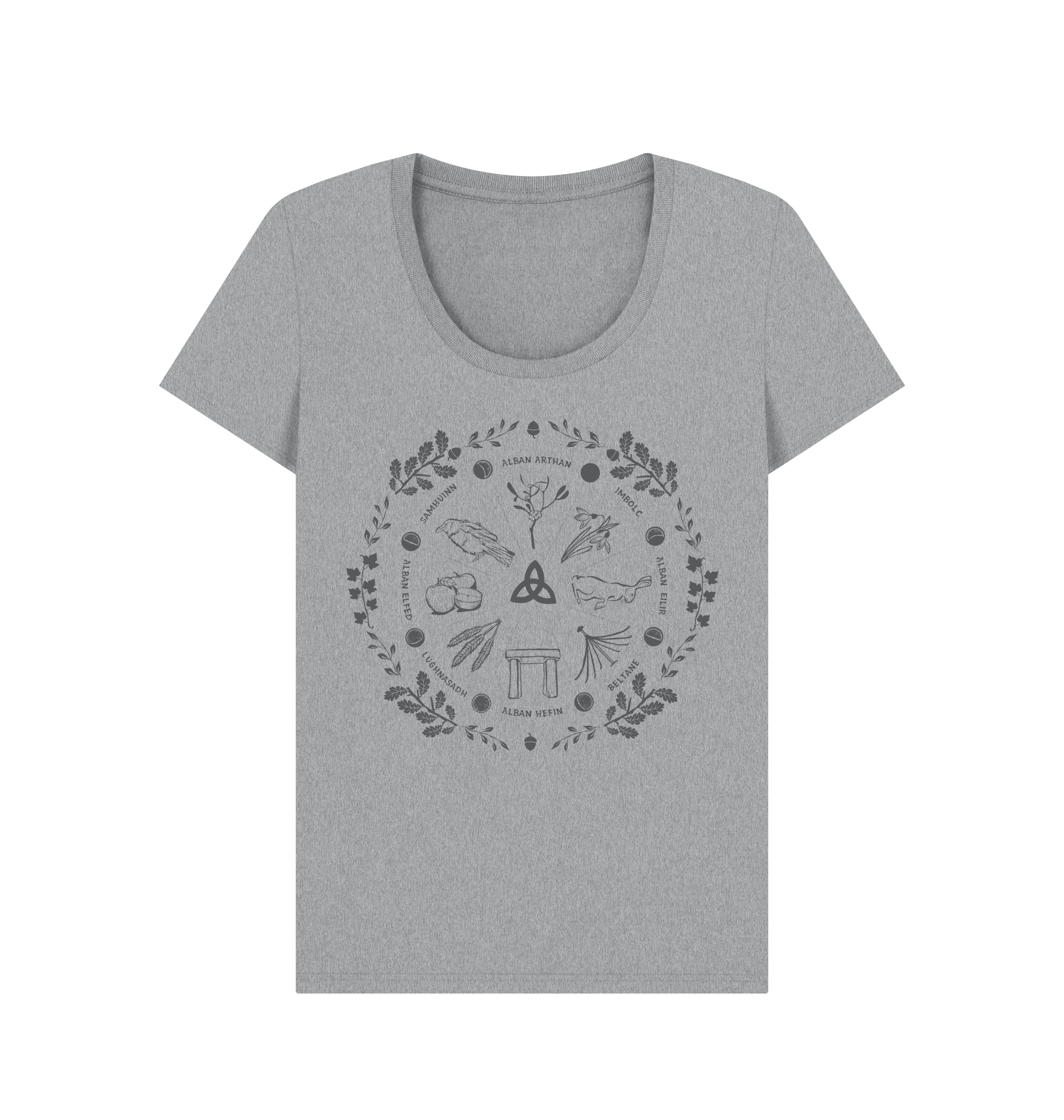 Athletic Grey Printed T-shirt Front
