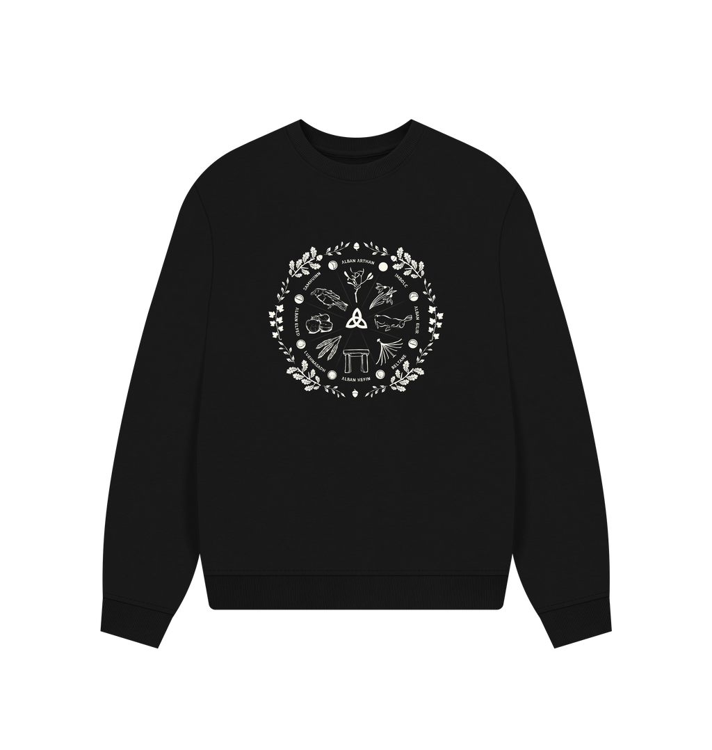 Black Printed Sweater Front