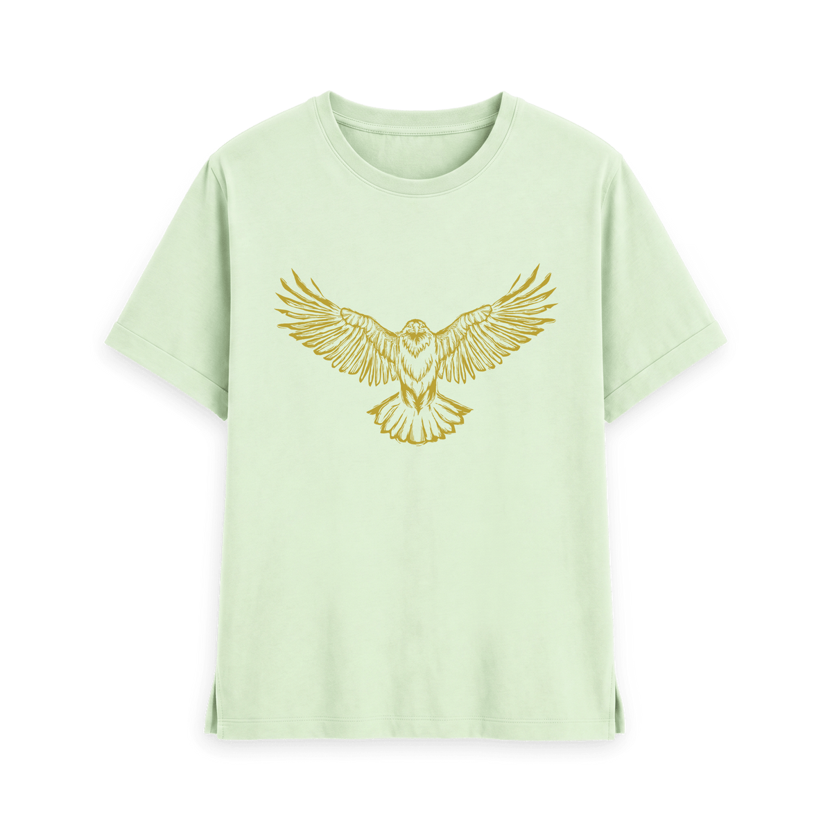 Pastel Green Printed T-shirt Front