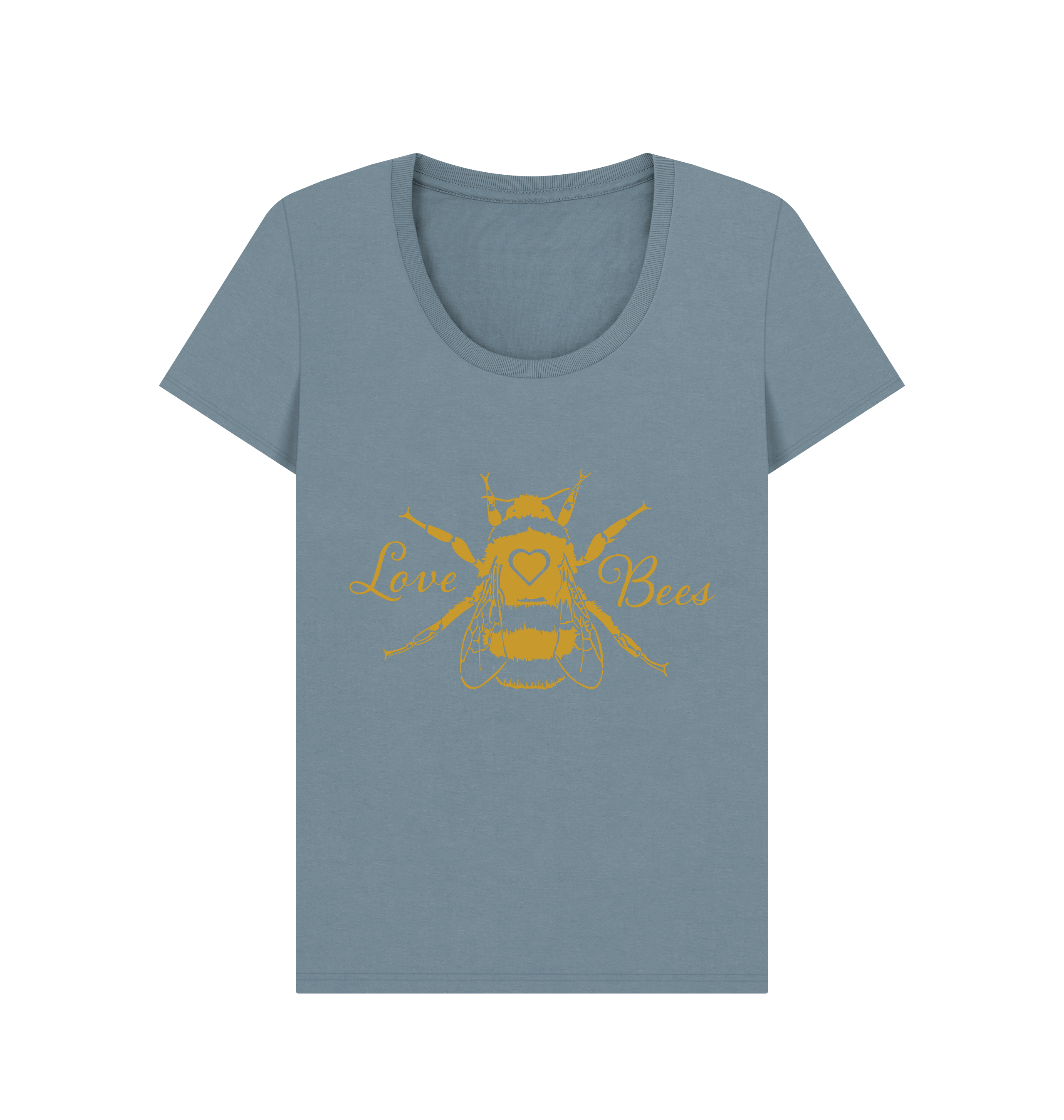 Stone Blue Printed T-shirt Front