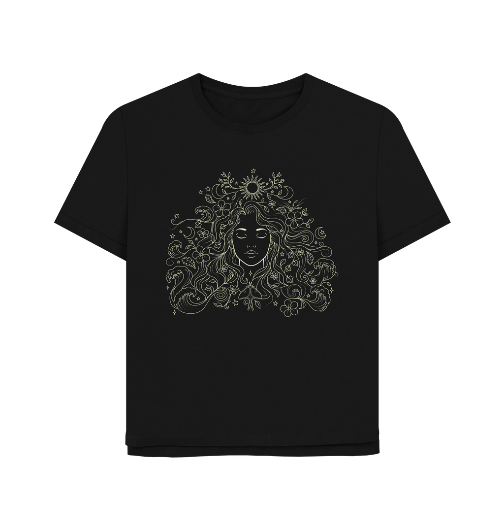 Black Printed T-shirt Front