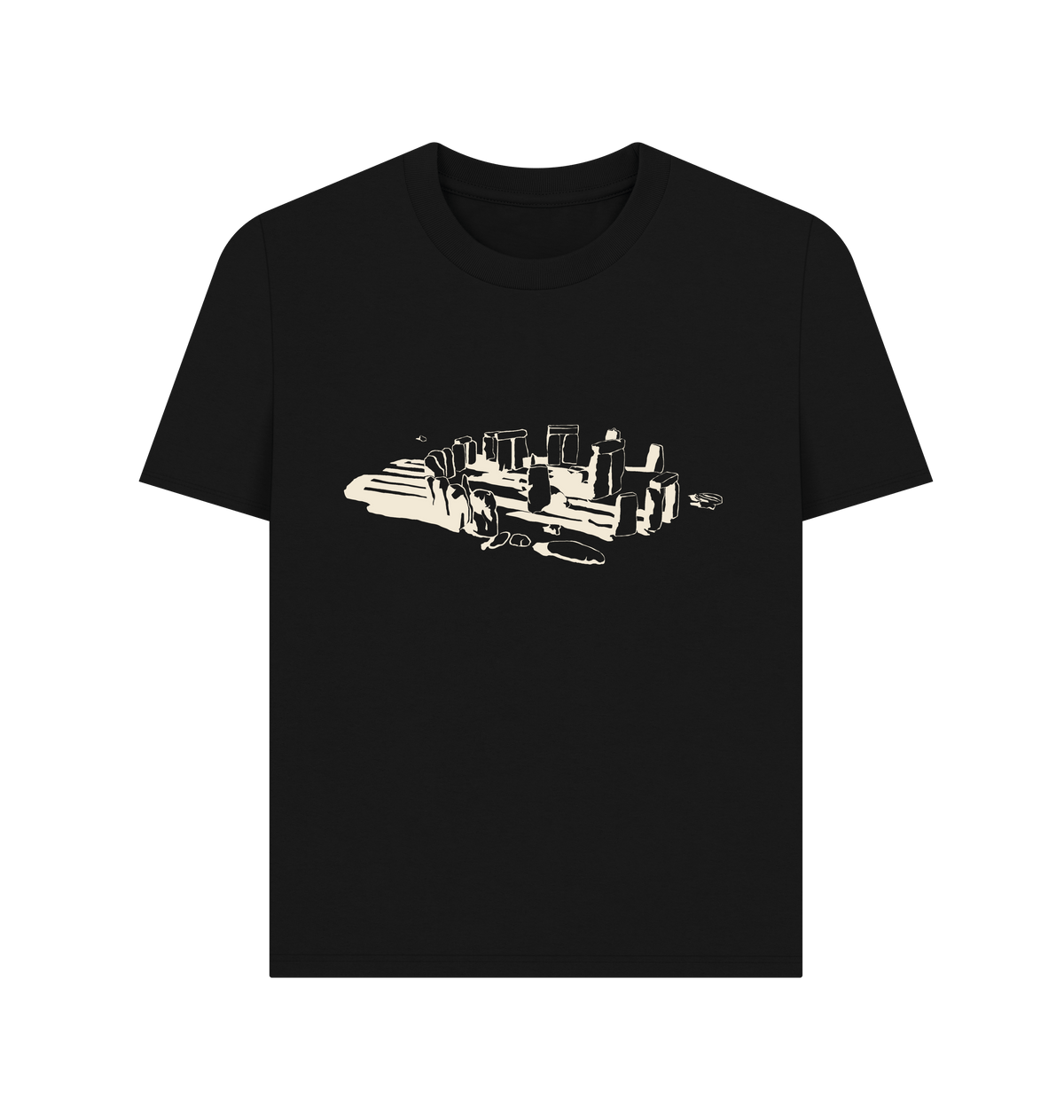 Black Printed T-shirt Front