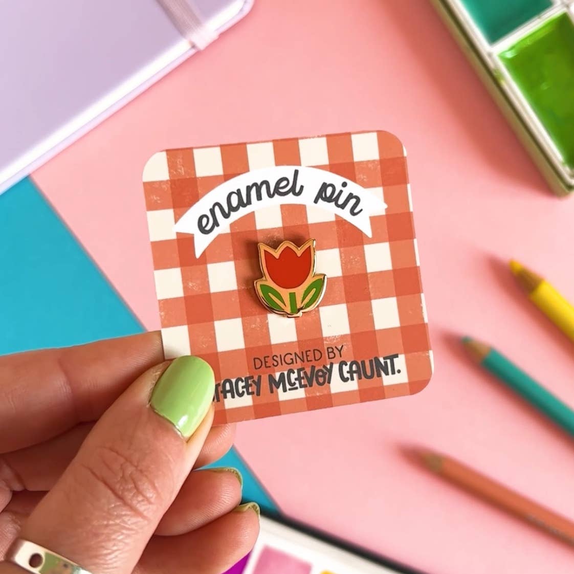 Red Tulip Enamel Pin