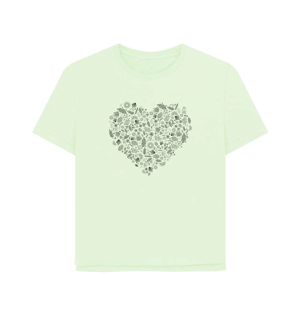 Pastel Green Printed T-shirt Front