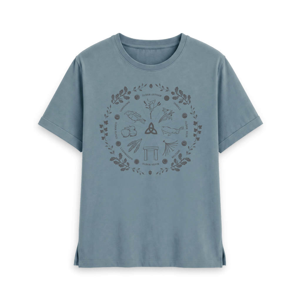 Stone Blue Printed T-shirt Front
