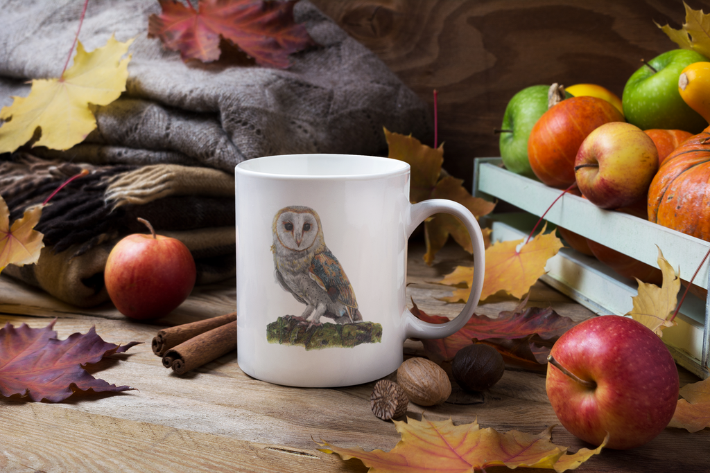 Barn Owl Bird Mug – Ceramic Wildlife Coffee Cup