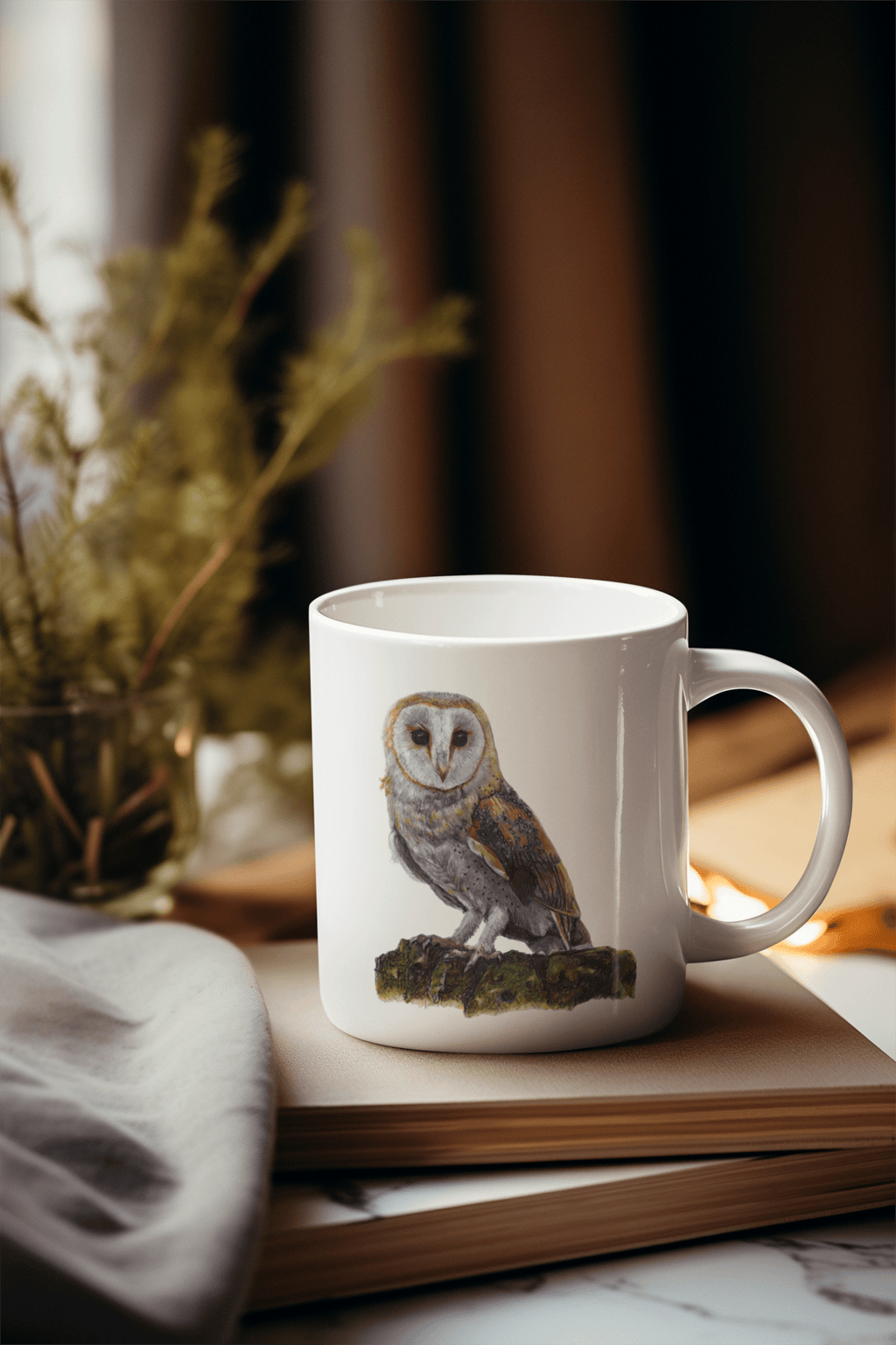 Barn Owl Bird Mug – Ceramic Wildlife Coffee Cup