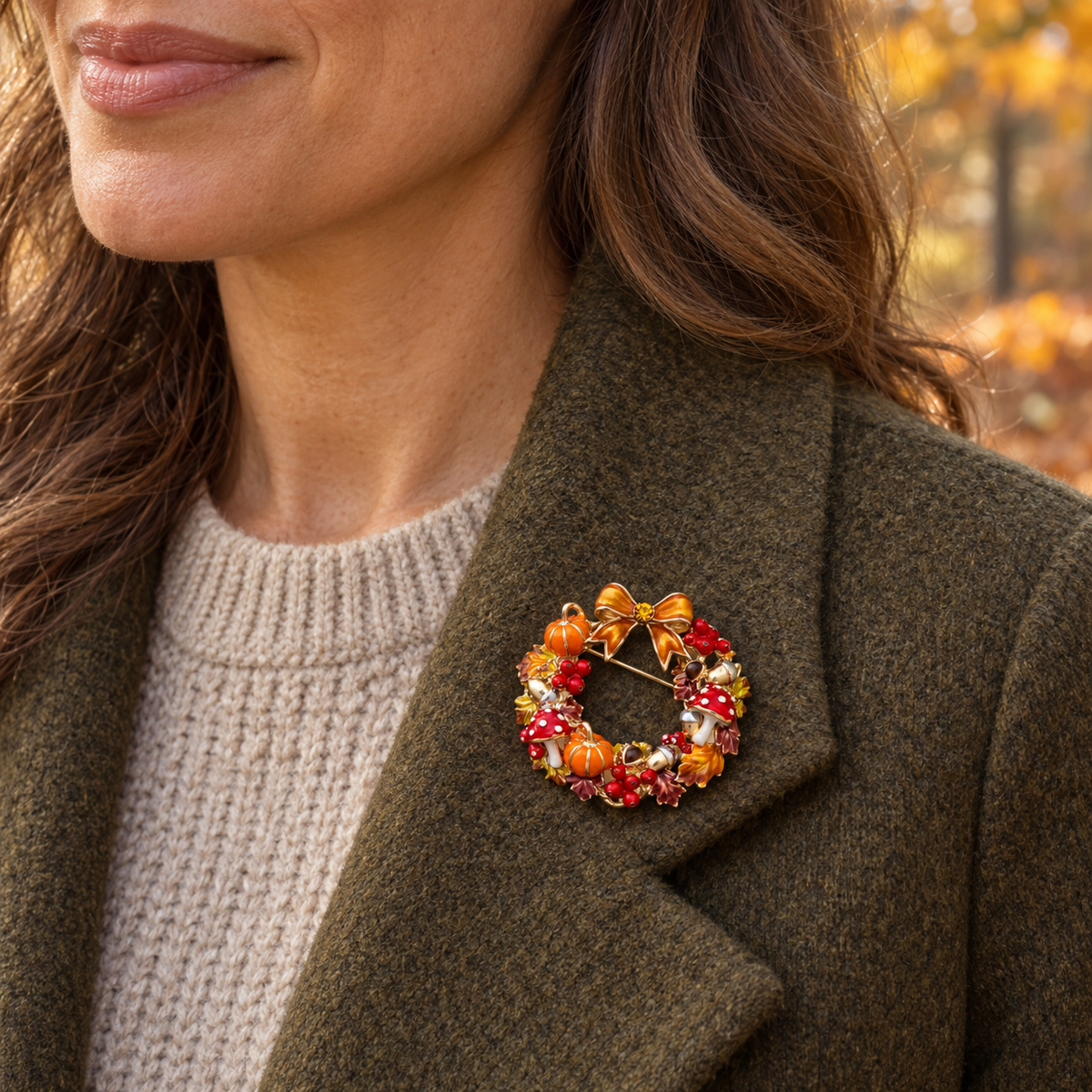 Autumn Wreath Brooch