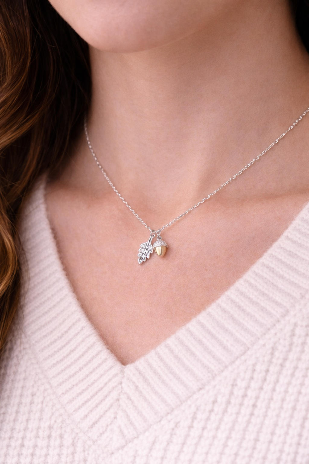 Acorn & Oak Leaf Charm Pendant