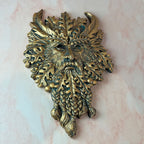 Hanging Green Man Plaque - Traditional Green or Gold