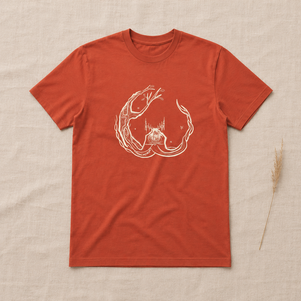 Unisex ‘Herne the Hunter’ Plain T-Shirt in cream print