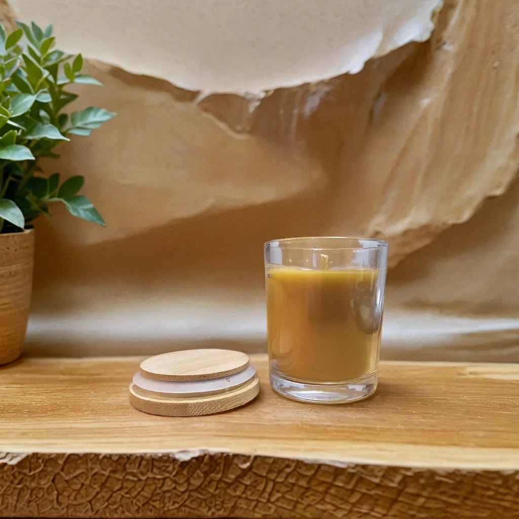 Handcrafted 100% pure beeswax jar candle