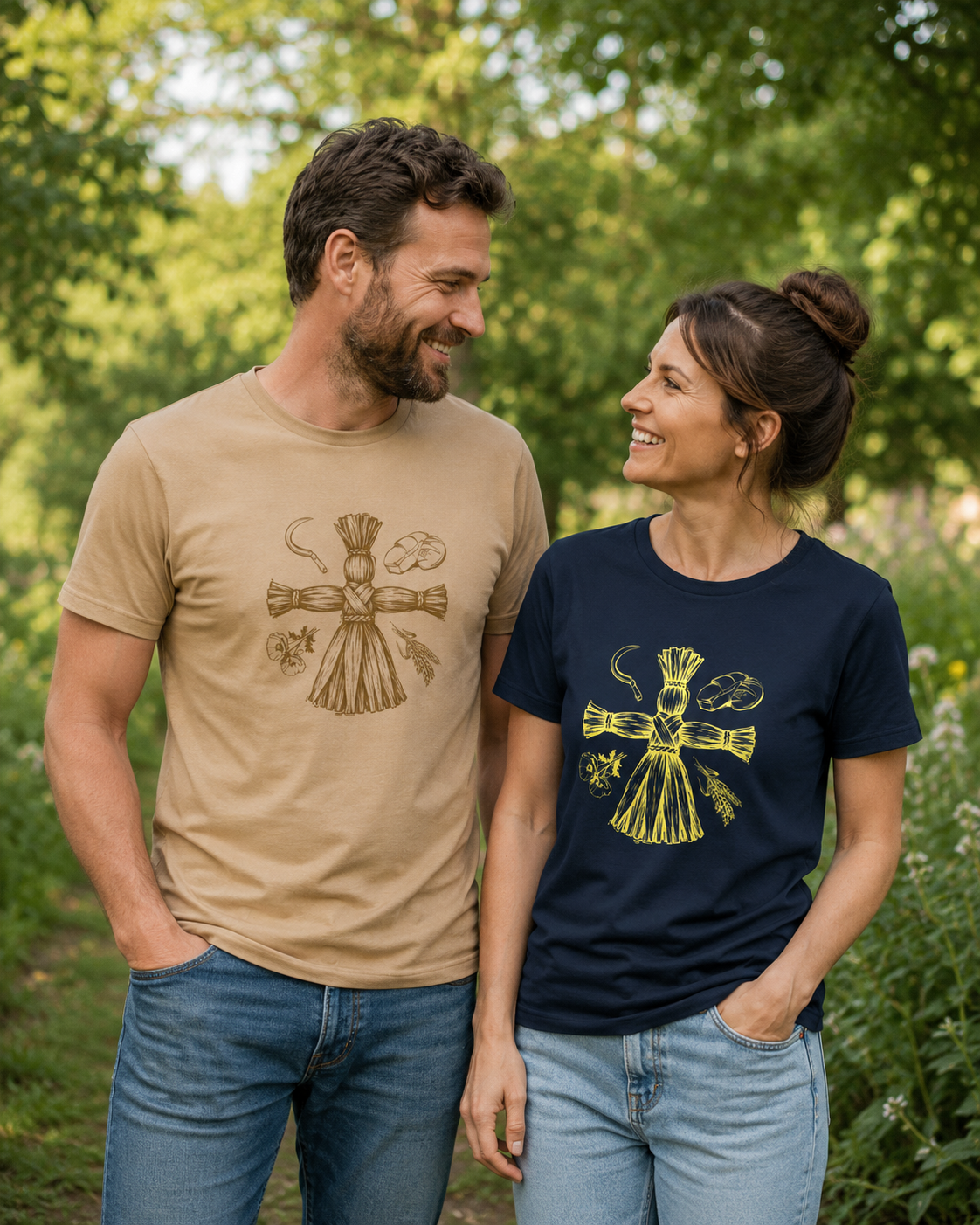 First Harvest Unisex Lughnasadh Classic T-Shirt – Brown Print