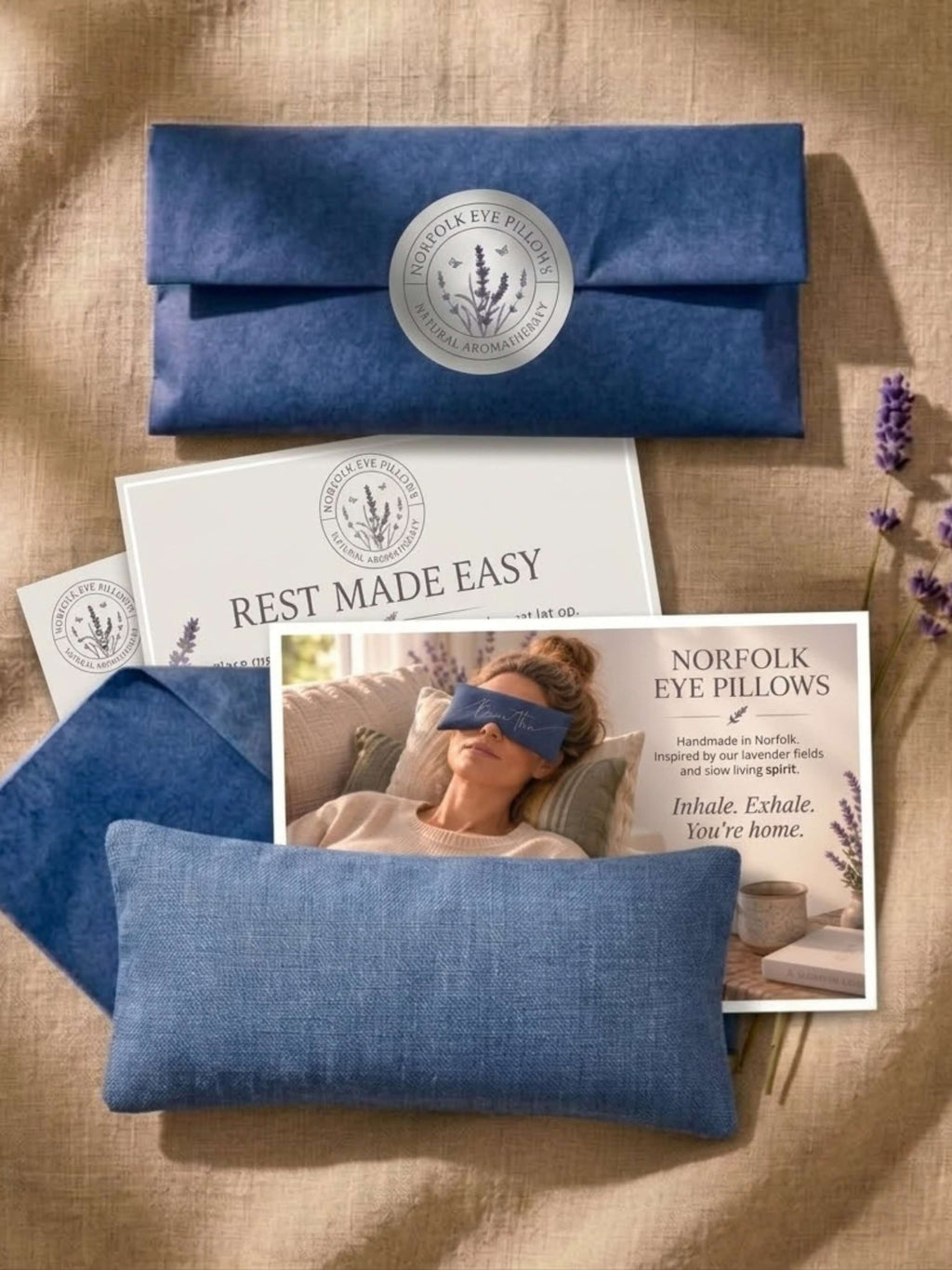 Plain Linen and Lavender Eye Pillow