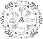 Women's 'Wheel of the Year' Relaxed Fit T-Shirt in grey print